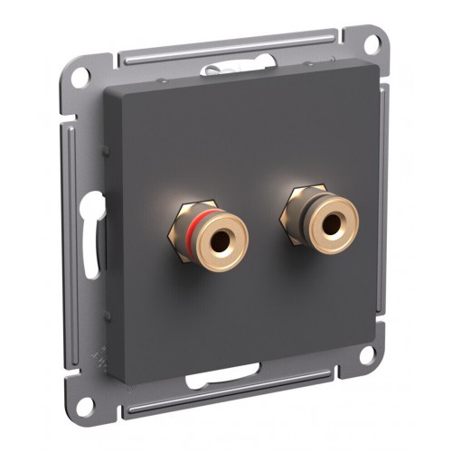 Аудиорозетка SYSTEME ELECTRIC ATLASDESIGN, скрытый монтаж, базальт, ATN001487