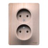 Розетка двухместная SYSTEME ELECTRIC GLOSSA, скрытый монтаж, без заземления, сосна, GSL001520