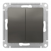 Переключатель 2-клавишный перекрестный SYSTEME ELECTRIC ATLASDESIGN, скрытый монтаж, сталь, ATN000973