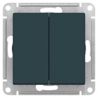Переключатель 2-клавишный SYSTEME ELECTRIC ATLASDESIGN, скрытый монтаж, изумруд