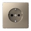 Розетка SYSTEME ELECTRIC ARTGALLERY, скрытый монтаж, с заземлением, со шторками, шампань, GAL000545