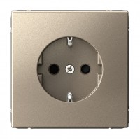 Розетка SYSTEME ELECTRIC ARTGALLERY, скрытый монтаж, с заземлением, со шторками, шампань, GAL000545