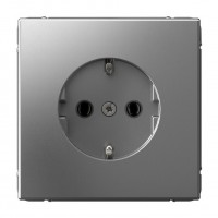 Розетка SYSTEME ELECTRIC ARTGALLERY, скрытый монтаж, с заземлением, сталь, GAL000943