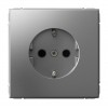 Розетка SYSTEME ELECTRIC ARTGALLERY, скрытый монтаж, с заземлением, со шторками, сталь, GAL000945