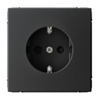 Розетка SYSTEME ELECTRIC ARTGALLERY, скрытый монтаж, с заземлением, со шторками, карбон, GAL001045