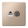 Розетка ТВ+компьютерная TV+RJ45 SYSTEME ELECTRIC ARTGALLERY, скрытый монтаж, песочный, GAL001289