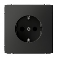 Розетка SYSTEME ELECTRIC ARTGALLERY, скрытый монтаж, с заземлением, со шторками, базальт, GAL001445