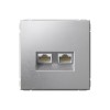Розетка компьютерная 2xRJ45 SYSTEME ELECTRIC ARTGALLERY, скрытый монтаж, алюминий, GAL000388