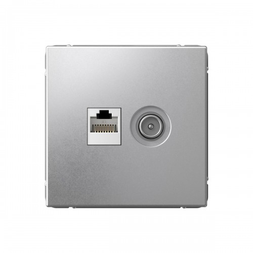 Розетка ТВ+компьютерная TV+RJ45 SYSTEME ELECTRIC ARTGALLERY, скрытый монтаж, алюминий, GAL000389