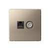 Розетка компьютерная 2xRJ45 SYSTEME ELECTRIC ARTGALLERY, скрытый монтаж, шампань, GAL000588