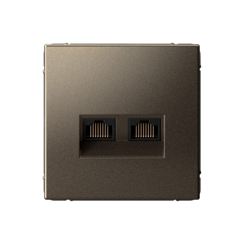 Розетка компьютерная 2xRJ45 SYSTEME ELECTRIC ARTGALLERY, скрытый монтаж, мокко, GAL000688