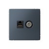 Розетка компьютерная 2xRJ45 SYSTEME ELECTRIC ARTGALLERY, скрытый монтаж, грифель, GAL000788