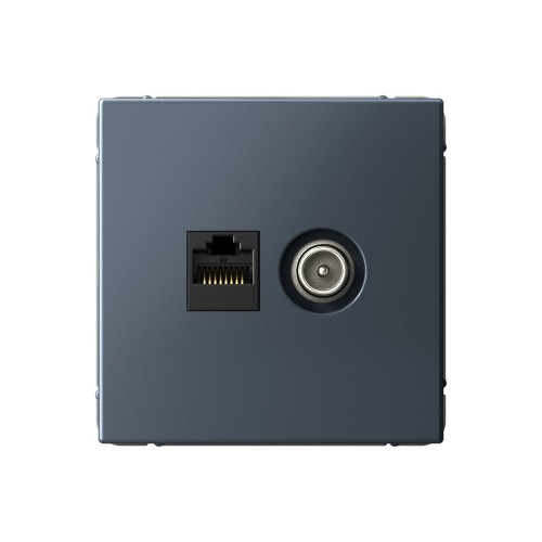 Розетка компьютерная 2xRJ45 SYSTEME ELECTRIC ARTGALLERY, скрытый монтаж, грифель, GAL000788