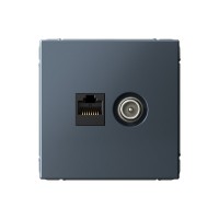 Розетка ТВ+компьютерная TV+RJ45 SYSTEME ELECTRIC ARTGALLERY, скрытый монтаж, грифель, GAL000789