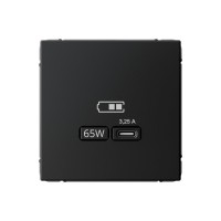Розетка USB type C SYSTEME ELECTRIC ARTGALLERY, скрытый монтаж, карбон, GAL001027