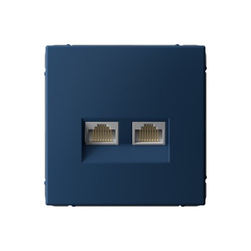 Розетка компьютерная 2xRJ45 SYSTEME ELECTRIC ARTGALLERY, скрытый монтаж, аквамарин, GAL001188