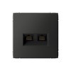 Розетка компьютерная 2xRJ45 SYSTEME ELECTRIC ARTGALLERY, скрытый монтаж, базальт, GAL001488