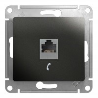 Розетка 1xRJ11 SYSTEME ELECTRIC GLOSSA, антрацит