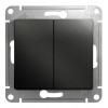 Выключатель 2-клавишный SYSTEME ELECTRIC GLOSSA, скрытый монтаж, антрацит